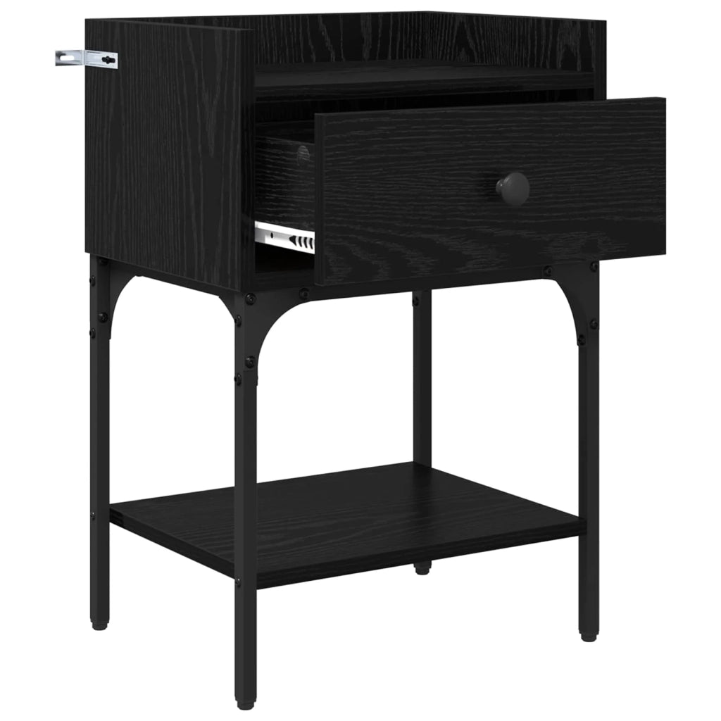 Comodino Rovere Nero 40 x 29 x 60 cm Legno multistrato 881830