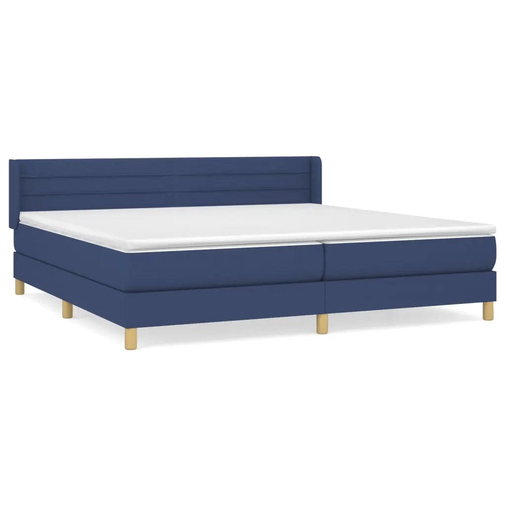 Giroletto a Molle con Materasso Blu 200x200 cm in Tessuto 3130383