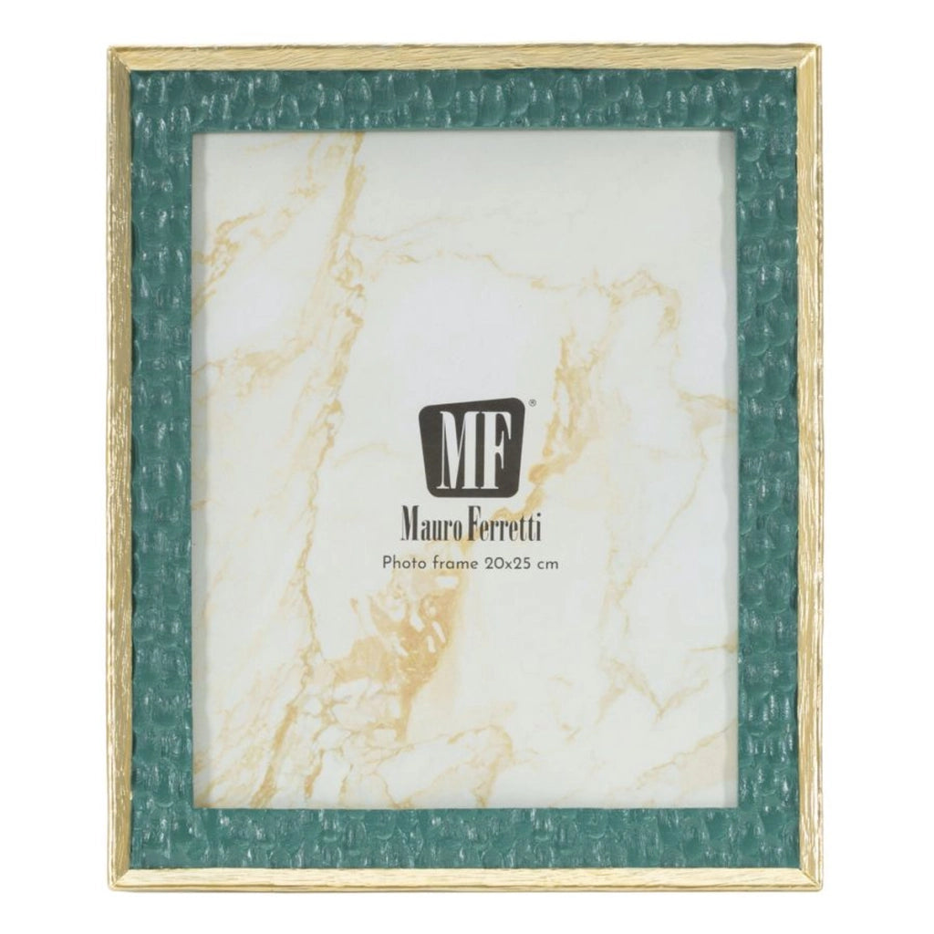 Cornice portafoto Grent in resina verde smeraldo e oro 20x25