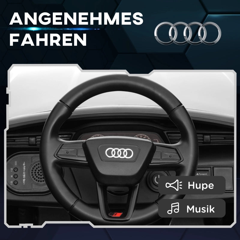 Auto elettrica per bambini, Audi Q8 12V, 3-5 km/h, telecomando, fari, musica, bianca