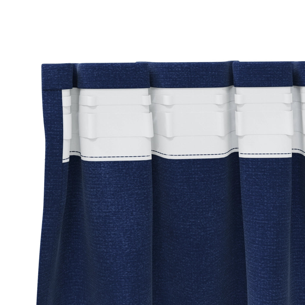 Tende Blackout  con nastro superiore 2 pezzi Blu scuro in velluto
