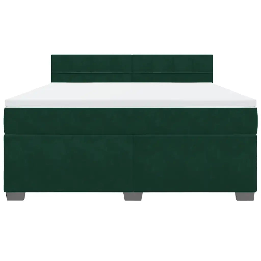 Giroletto a Molle con Materasso Verde Scuro 180x200 cm Velluto 3286381