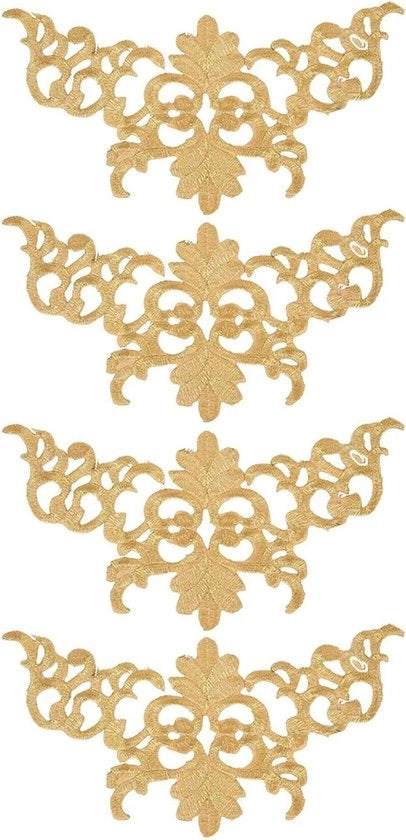 Patch per bordo con cucitura a strisce - oro 2 - riparazione manuale per artigianato DIY - cappello scarpe borse maglietta