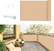 Schermo per balcone protezione vista 75 x 500 cm - Eterno chiuso all'aria e all'acqua - Con cavi avvolgenti - Sabbia