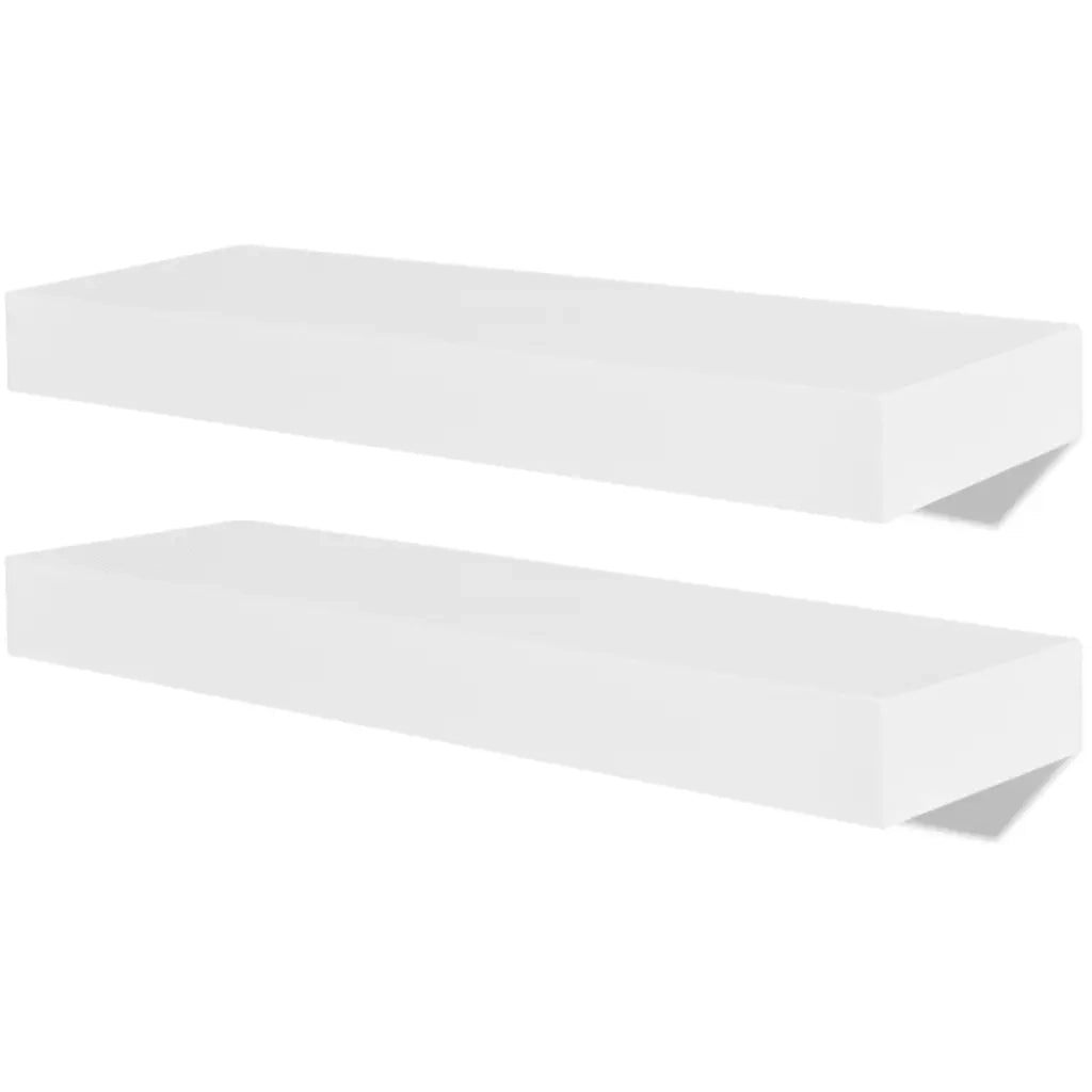 Mensole a Muro Bianche 2 pz in MDF per Libri/DVD 242182