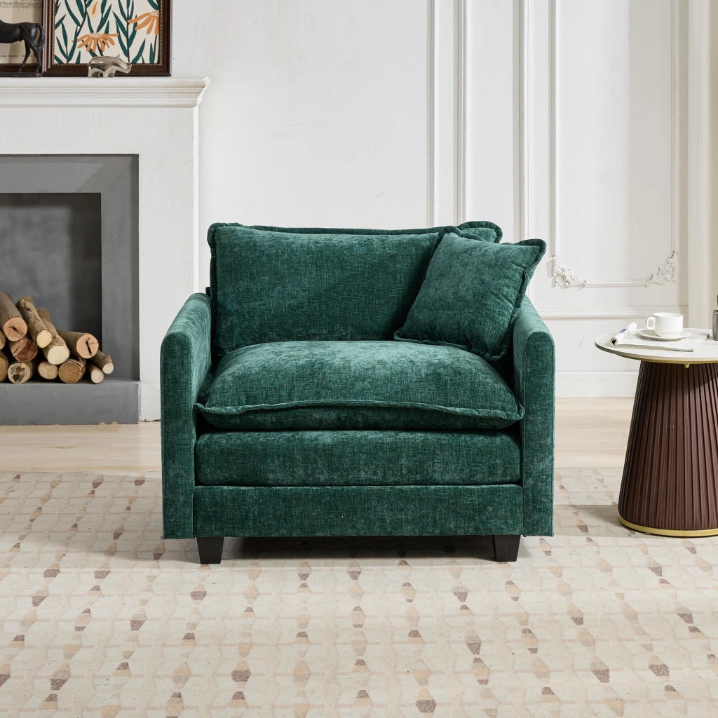 Poltrona Cloud ¨C MINIMAL ¨C Verde, Tessuto Chenille, Imbottita