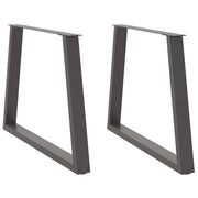 Set di 2 gambe per tavolo da pranzo a V 100 x 72-73 cm con piedini regolabili stile moderno acciaio antracite 02_0056870