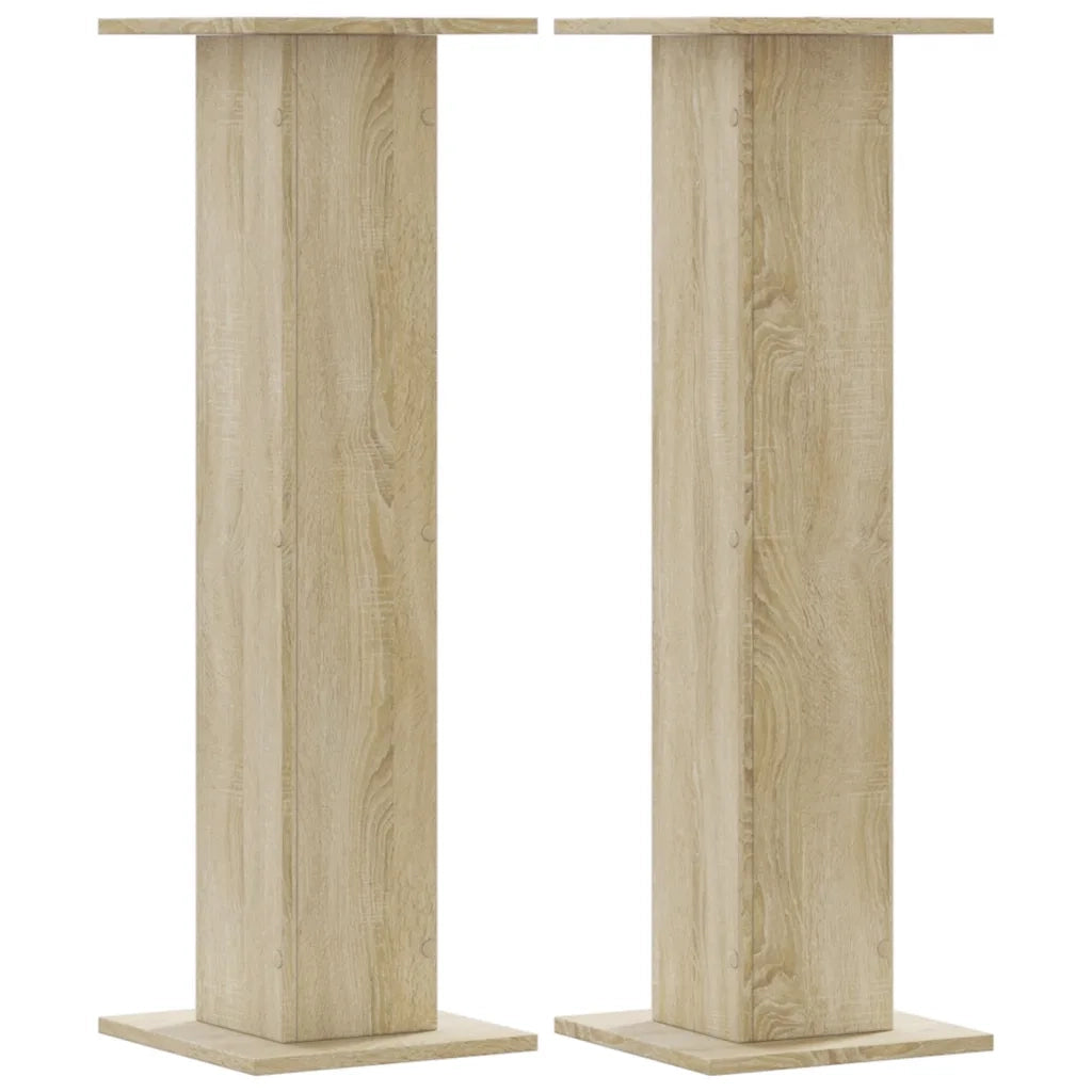 Supporti Altoparlanti 2 pz Rovere 30x30x95 cm in Multistrato