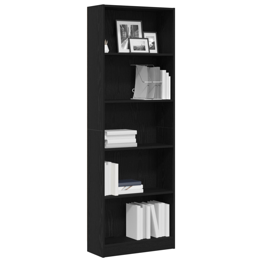 Libreria Rovere Nero 60 x 24 x 176 cm Legno multistrato 862468