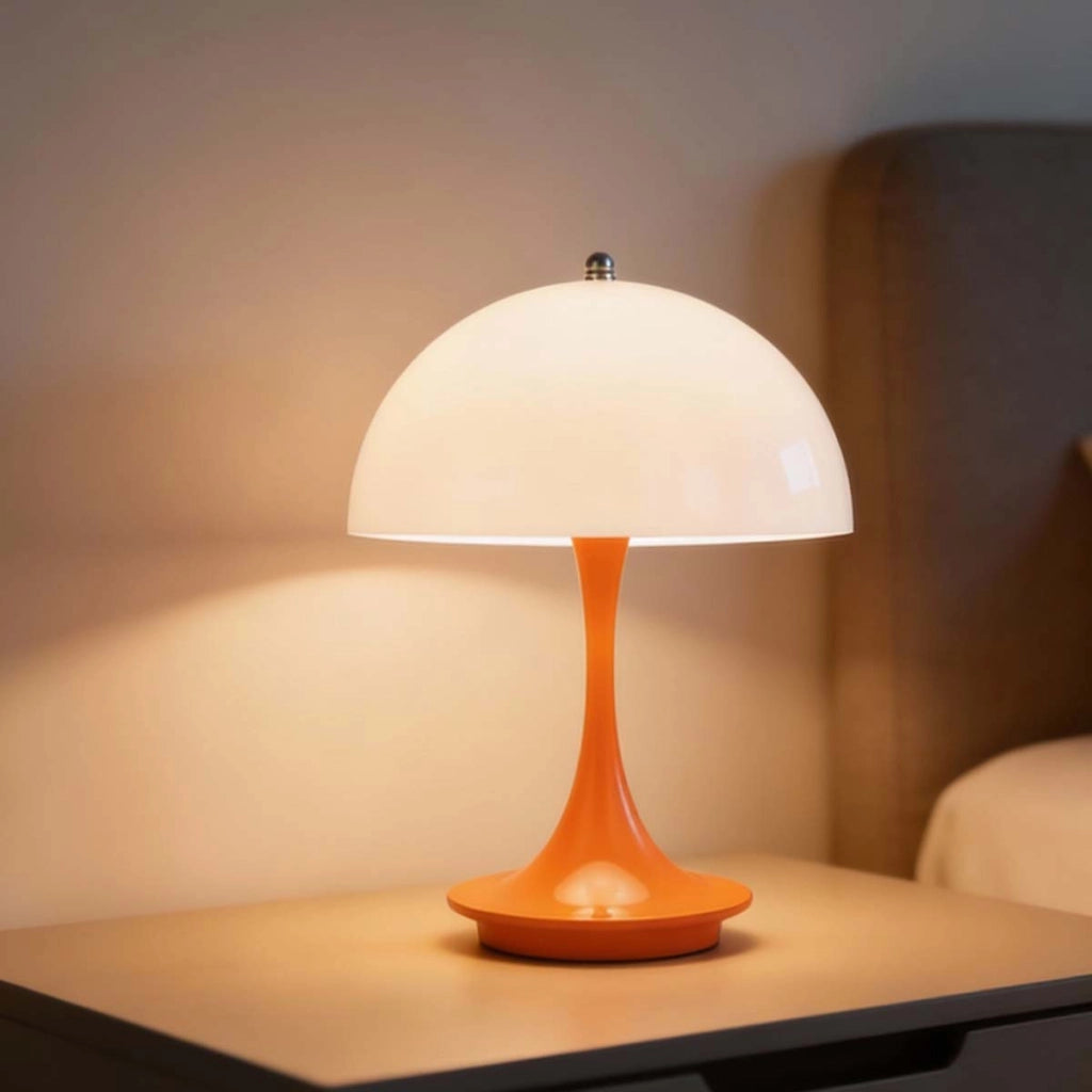 Lampada a fungo LED tattile ricaricabile con porta USB-C per scrivania Arancione Avizar