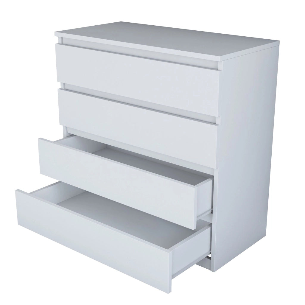 Gorle, Cassettiera 4 Cassetti, 80x47x98h cm Bianco