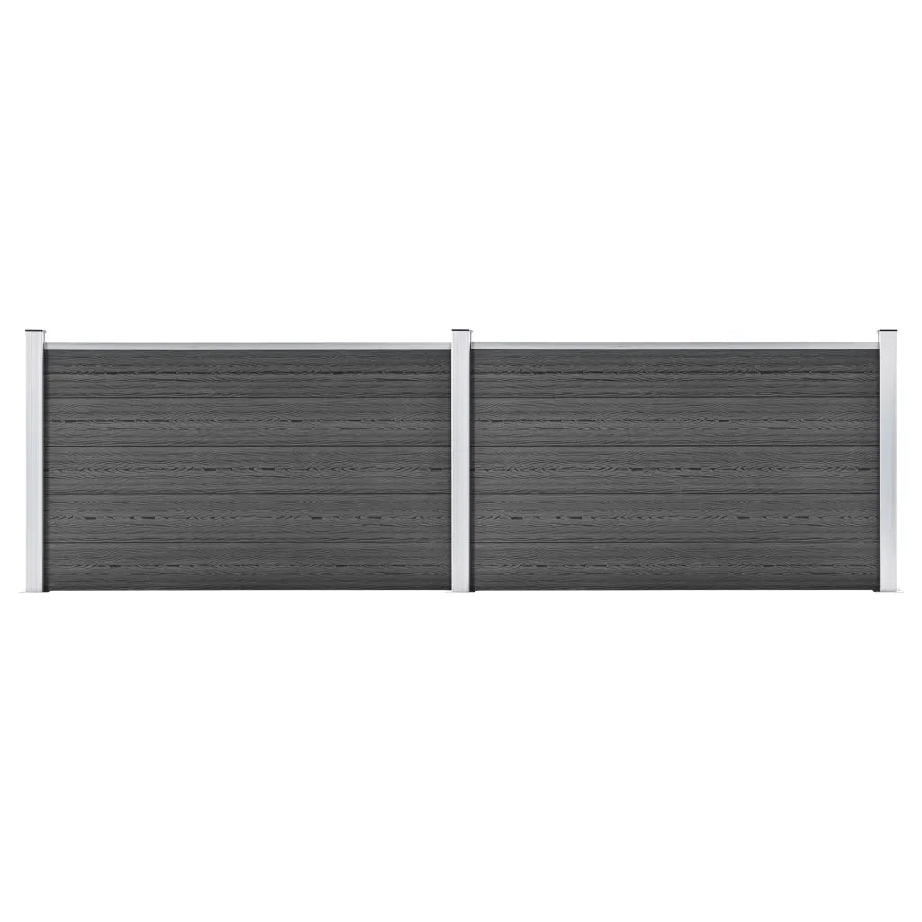Set Pannelli di Recinzione in WPC 353x105 cm Nero  cod mxl 18212