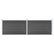 Set Pannelli di Recinzione in WPC 353x105 cm Nero  cod mxl 18212