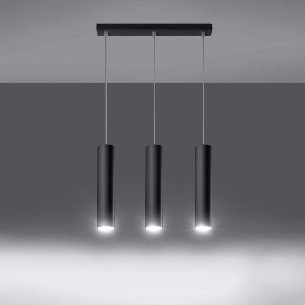 Lampada da parete moderna LAGOS Ocean Green Steel a 3 luci, nera, IP20
