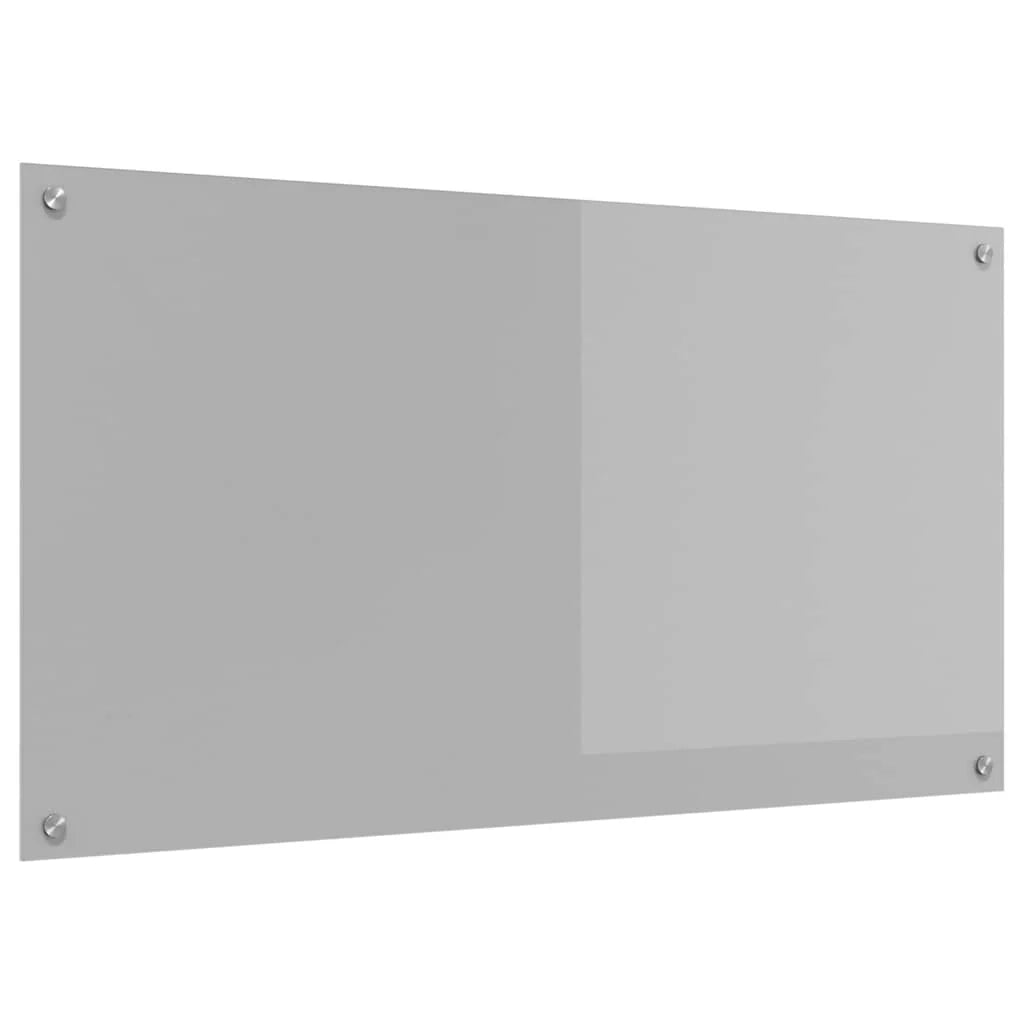 Paraschizzi moderno per cucina 110 x 60 cm resistente al calore finitura elegante in vetro temperato grigio chiaro 02_0058481