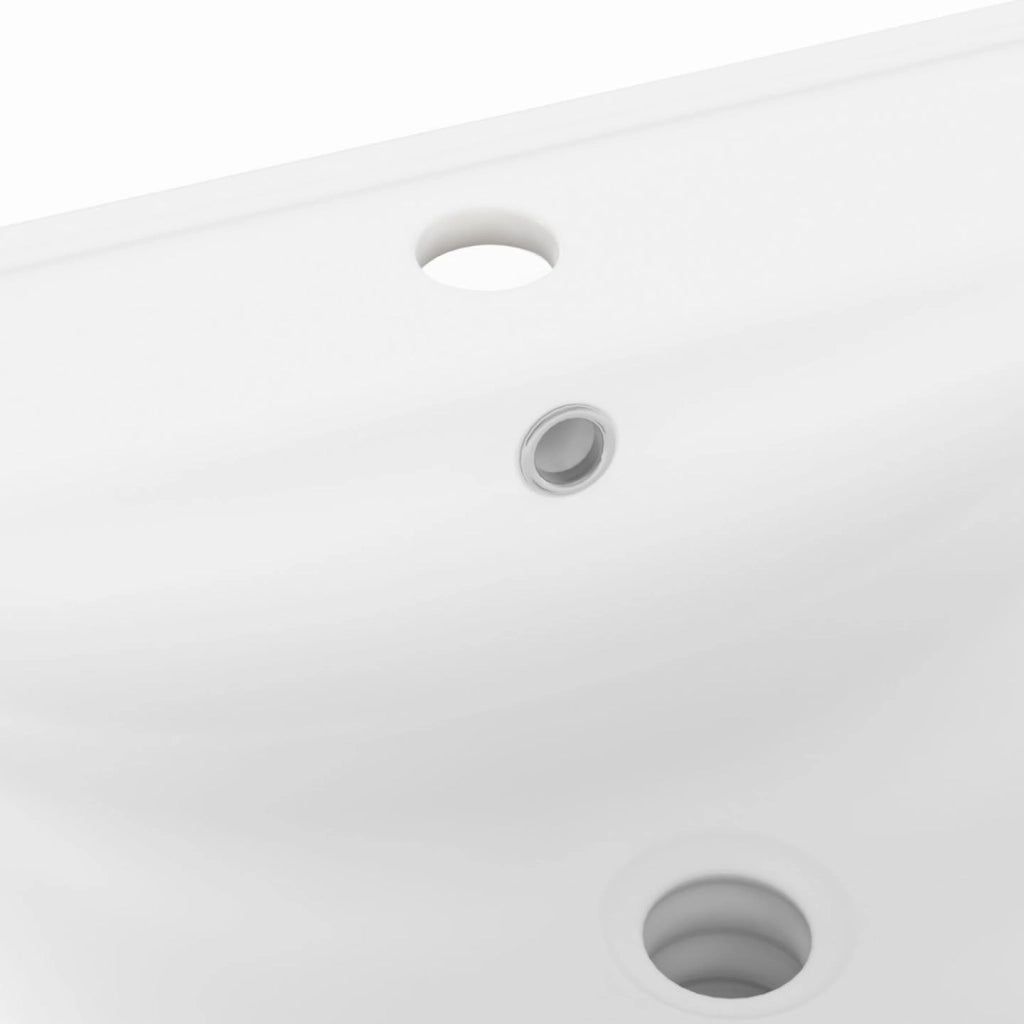 IDMarket - Lavabo rettangolare da incasso in ceramica bianca L. 81 x L. 46 x H. 17 cm