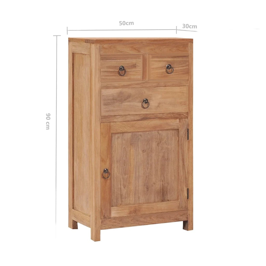 Credenza cassettiera cassettiera mobile contenitore organizer cucina soggiorno soggiorno 50 x 30 x 90 cm legno massello di teak marrone 02_0029584