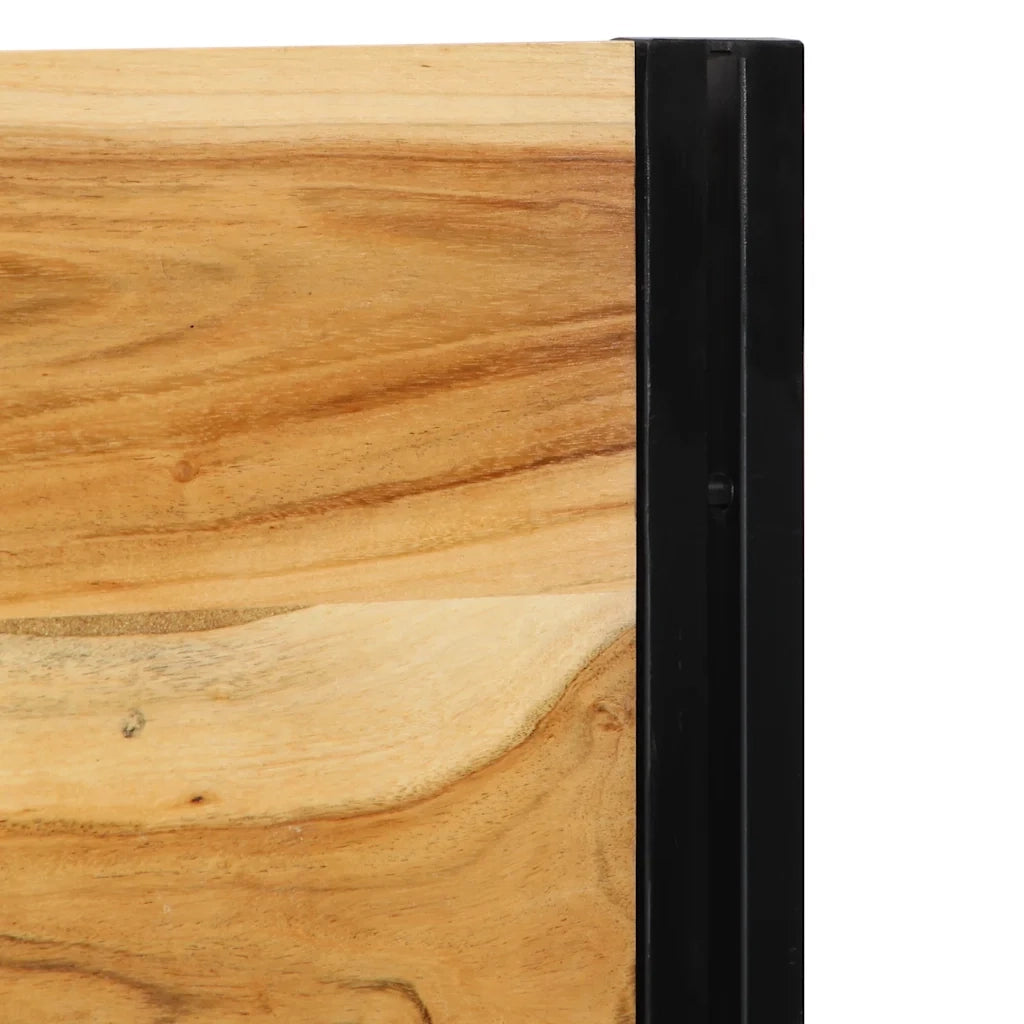 Testiera-Testata-Testiera Decorativa 180 cm in Legno Massello di Acacia e Ferro
