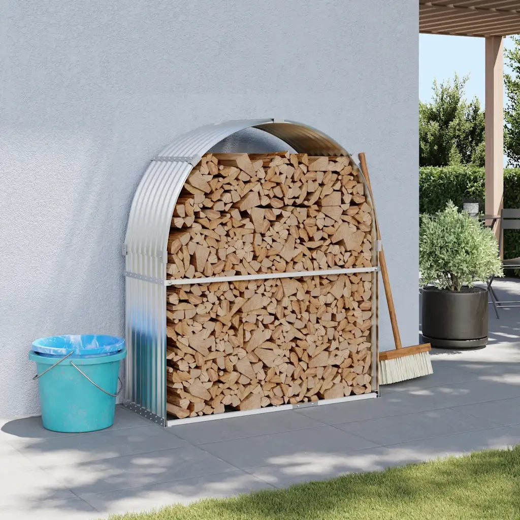 Portaceppi Argento 120x45x140 cm in Acciaio Zincato