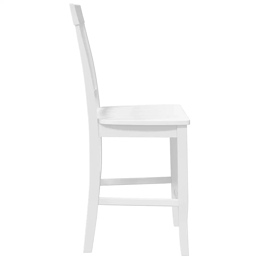 Sgabelli da Bar 2 pz Bianchi in Legno Massello di Hevea 4102574