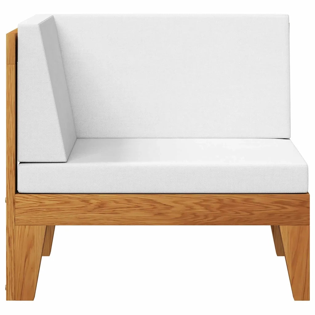Divano Angolare Modulare Cuscini Bianco Crema Massello d'Acacia cod mxl 75253
