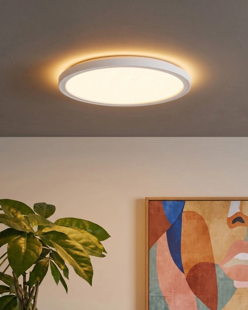 Plafoniera LED Bianca 30 cm Sintetica Rotonda Pannello Luminoso LED a Filo Soffitto con Telecomando