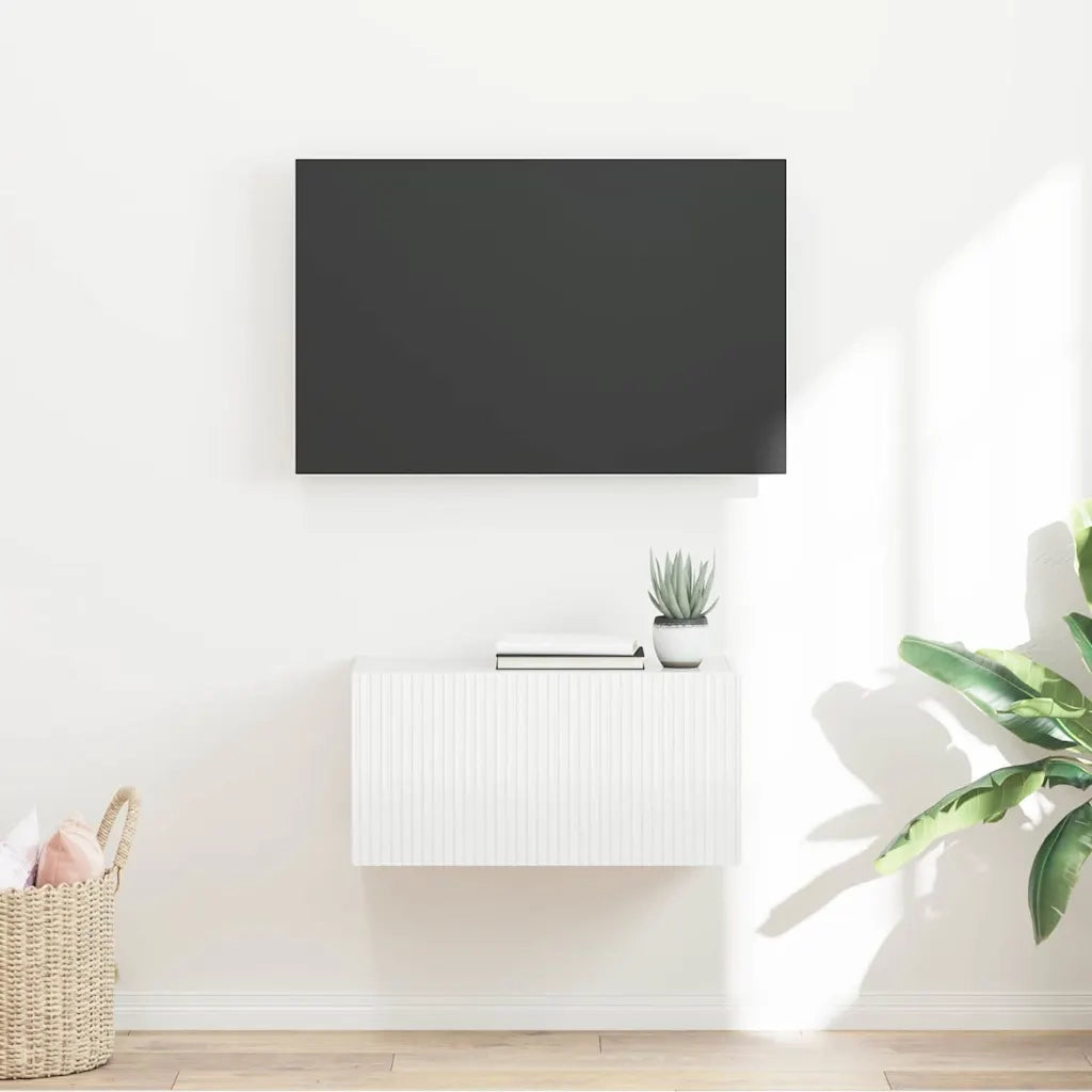 Mobile TV da parete-Mobile TV a Muro-Credenza TV Bianco Lucido 60 x 31 x 29.5 cm 224288
