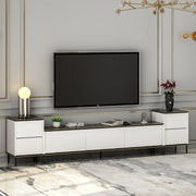 Cortin, Mobile Porta tv 2 Ripiani, 260x35x45h cm Bianco