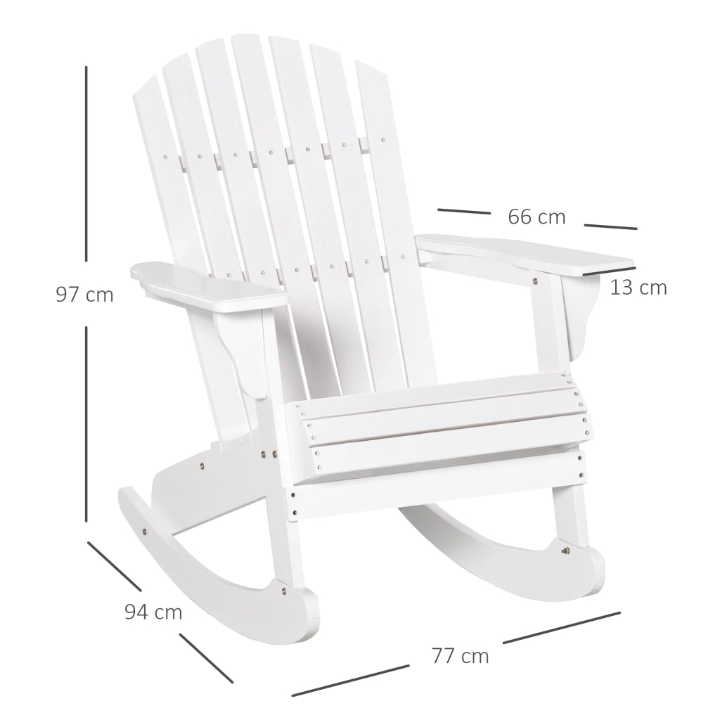 Sedia a dondolo Adirondack ¨C zephmum ¨C Bianco 77x94x97 cm