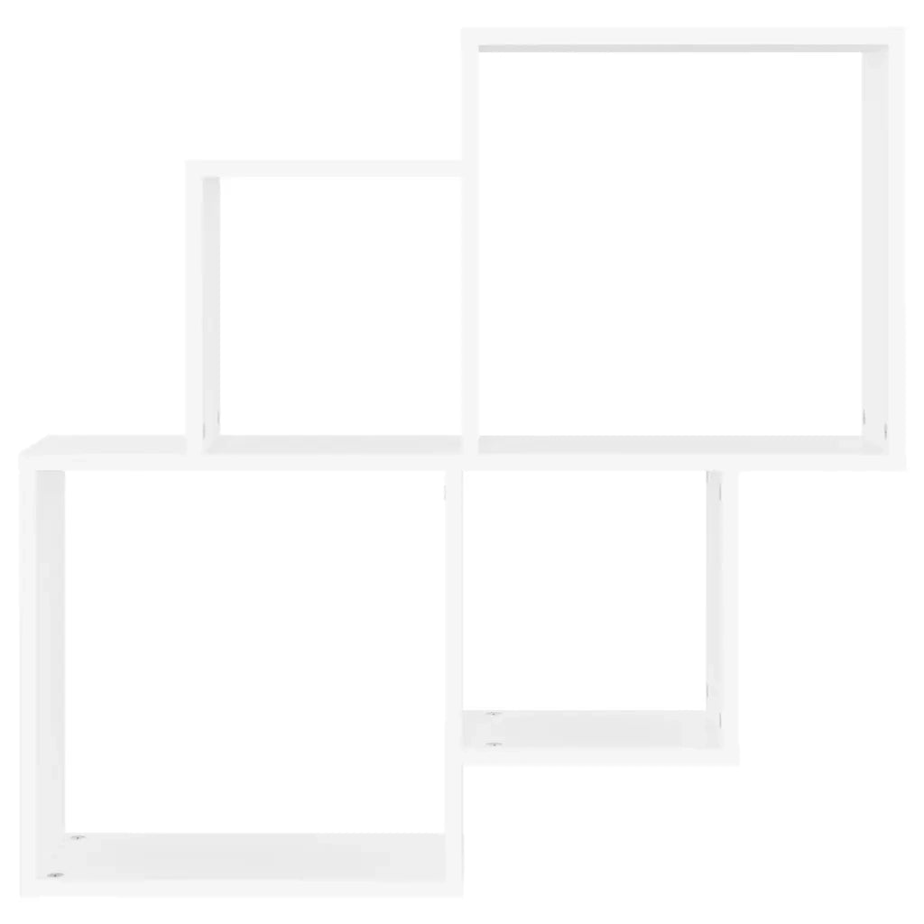 Mensola da Parete a Cubo Bianca 80x15x78,5 cm in Multistrato 807259