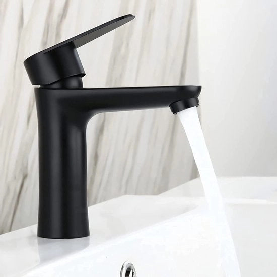Flessibile tubo in acciaio inossidabile lucido, maniglia con sistema di apertura unica, rubinetto da bagno, attacco per lavabo, 2 x tubi per acqua calda e fredda