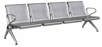 Panca per Sala Attesa 4 Posti in Acciaio da Ufficio Tosini Silver