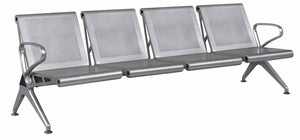 Panca per Sala Attesa 4 Posti in Acciaio da Ufficio Tosini Silver