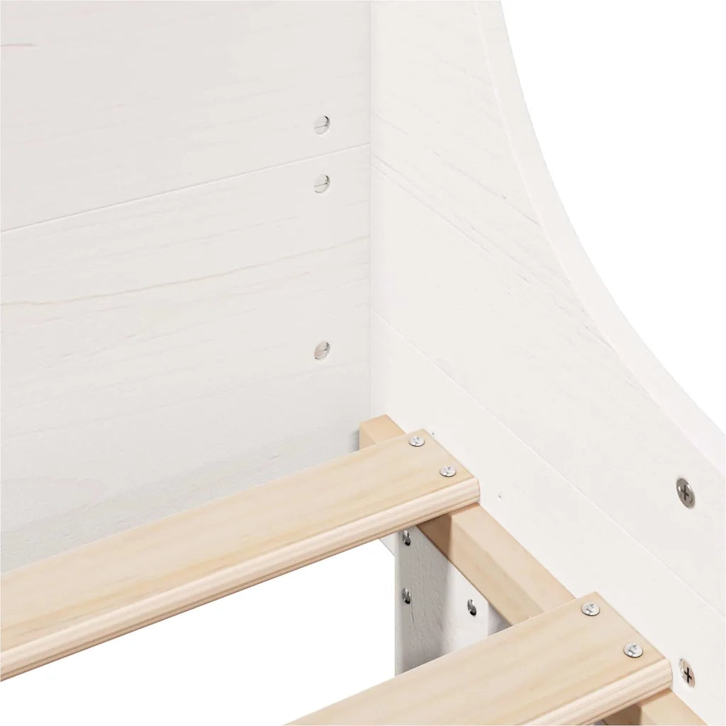 Letto senza Materasso Bianco 140x200 cm Legno Massello di Pino 3302283