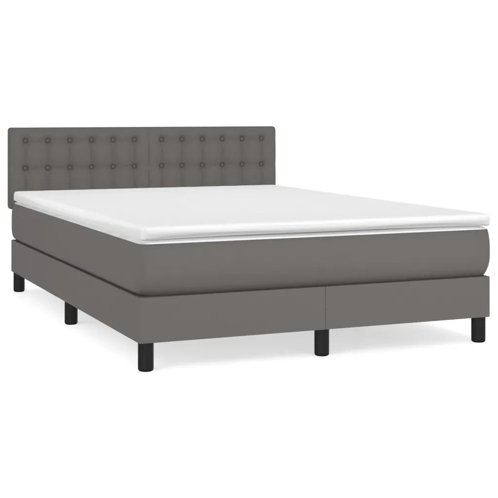 Giroletto a Molle con Materasso Grigio 140x200 cm in Similpellecod mxl 123563