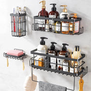 Piastra per doccia con ripiano per spezie, mensola angolare per cucina bagno - 24 x 24,5 x 10,2 cm