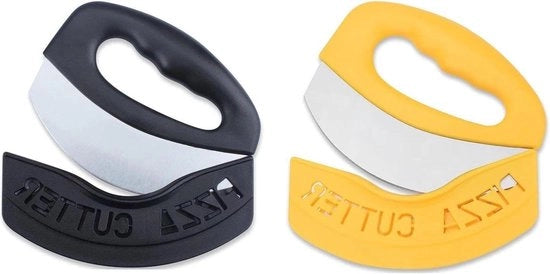 Due pezzi di acciaio inossidabile taglia pizza cutter - accessori da cucina e utensili da forno.