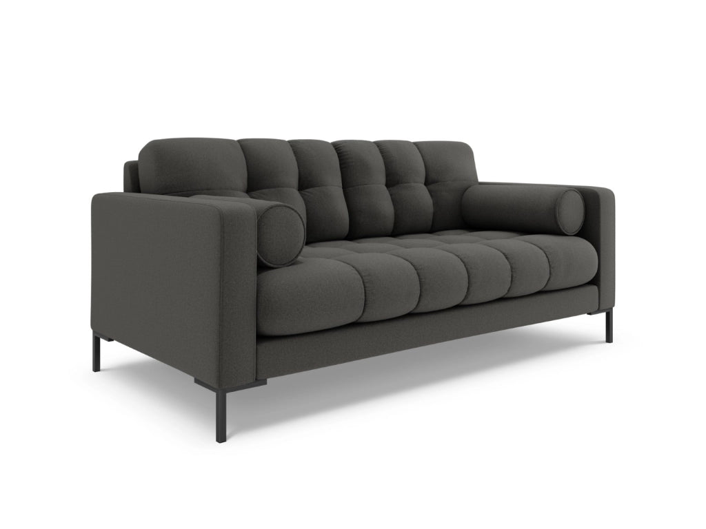 Cosmopolitan Design - Divano "Bali" 3 posti in tessuto strutturato grigio scuro 
