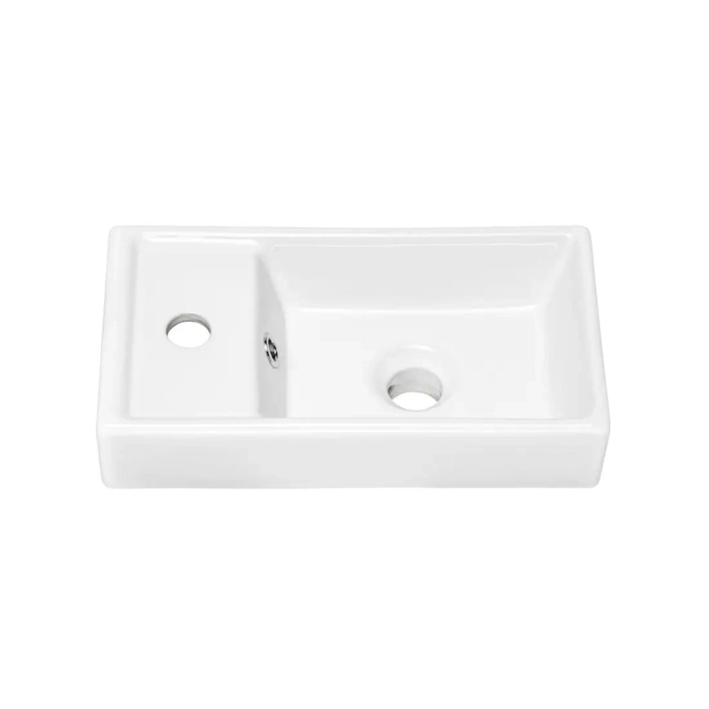 Lavabo da incasso CITY 40 cm compatto in ceramica bianco lucido design morbido