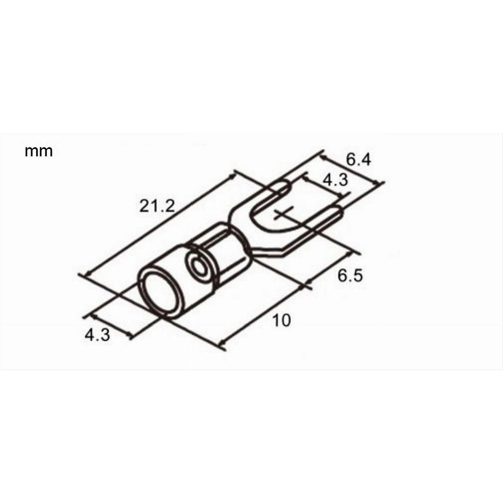 Trade Shop - Set 100 Pz Capicorda A Forcella A Crimpare Per Cavi 0.5-1.5 Mm² Isolato Sv1.25-4 - Giallo
