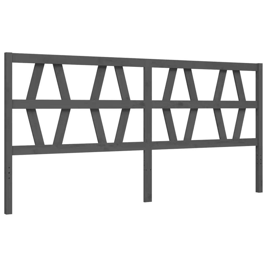 Giroletto con Testiera Grigio 200x200 cm in Legno Massello 3194398