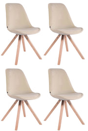 Set di 4 sedie Toulouse Velvet Square crema,natura