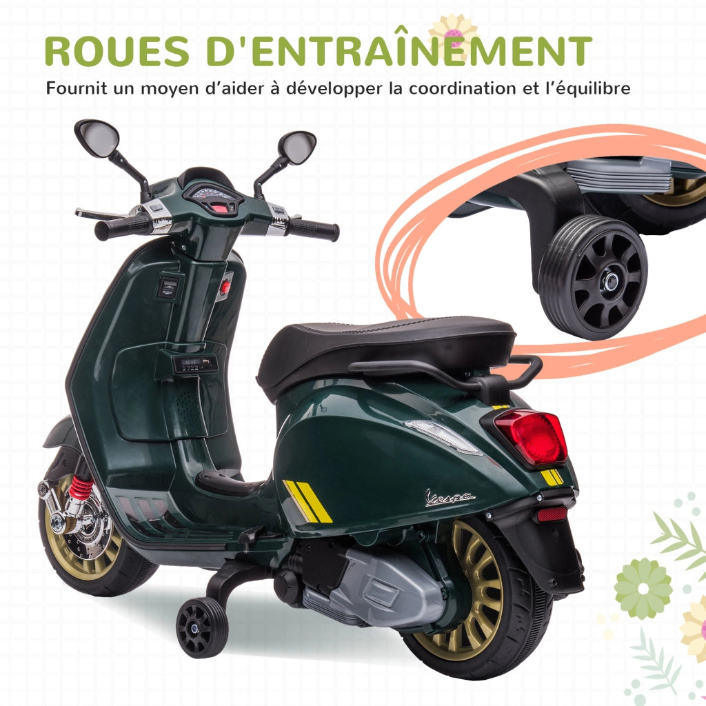 Scooter Vespa Bambini 6V ¨C zephmum ¨C Verde 107x47x73 cm