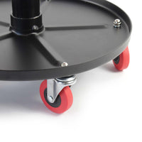 Sgabello per officina con rotelle e altezza regolabile, sedile girevole a 360°, sgabello mobile da meccanico