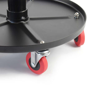 Sgabello per officina con rotelle e altezza regolabile, sedile girevole a 360°, sgabello mobile da meccanico