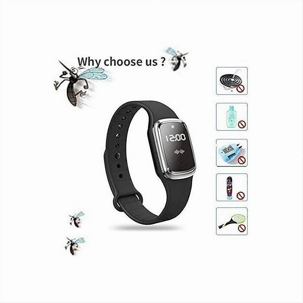 Trade Shop - Bracciale Repellente Per Zanzare Ad Ultrasuoni Orologio Dispositivo Antizanzare -