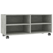 Mobile TV | Armadietto TV | Mobile Porta TV con Ruote Grigio Cemento 90x35x35 cm in Multistrato