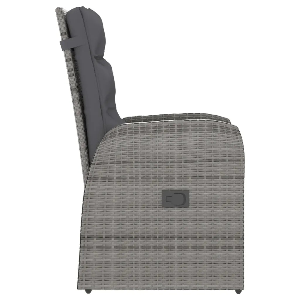 Set da Pranzo da Esterno 9 pz con Cuscini in Polyrattan Grigio 3059340