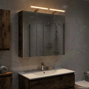 Mobiletto per specchio da bagno Rovere fumé 70 x 14,5 x 70 cm