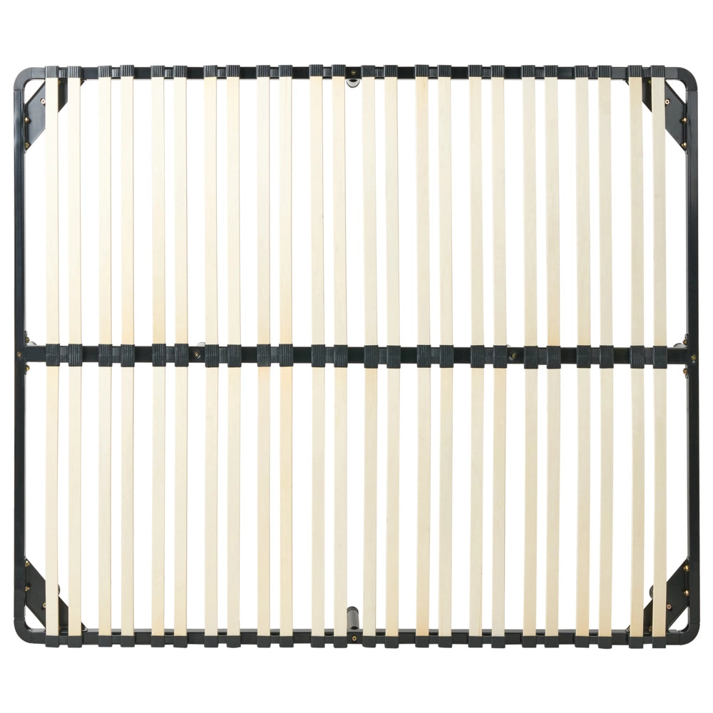 Rete a doghe 180 x 200 cm doghe in legno struttura in acciaio Nero con gambe doghe in legno